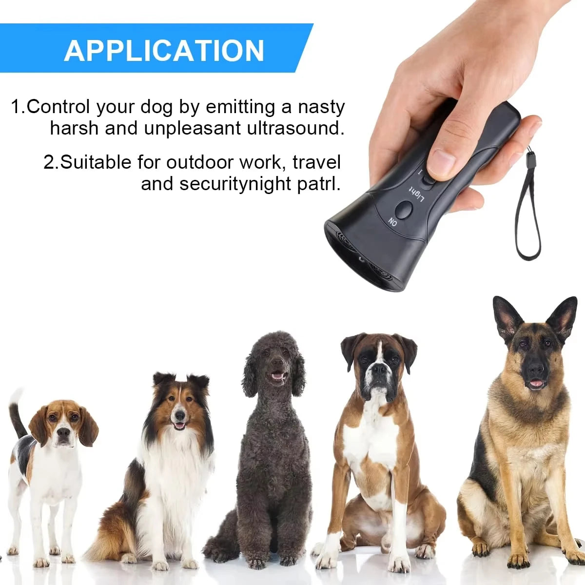 1Pcs Ultrasonic Dog Barking Deterrent Trainer with LED Light for Pet Training Peaceful Pleasures Health and Wellness