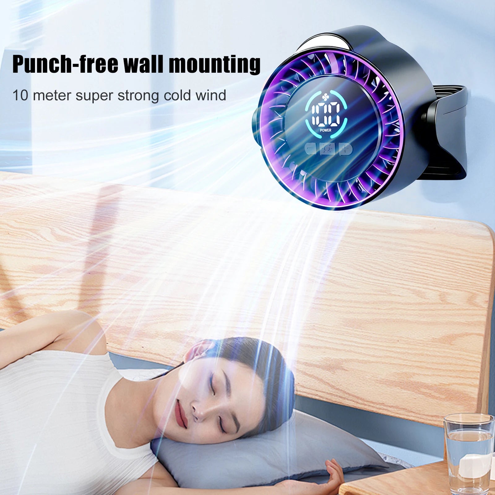 ZNLYRION Rechargeable USB Desk Air Circulation Fan 360° Adjustable 100 Speeds Quiet Table Cooling Fan with Night Light 24H Long Battery Life For Home Office Bedroom Peaceful Pleasures Health and Wellness