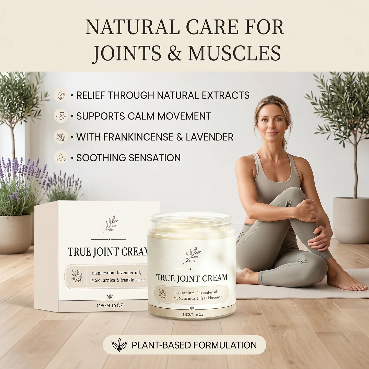 Joint Cream 118g Joint & Muscle Relief Balm for Joint Stiffness, Muscle Soreness & Post-Workout Discomfort Relieve Stiffness Peaceful Pleasures Health and Wellness