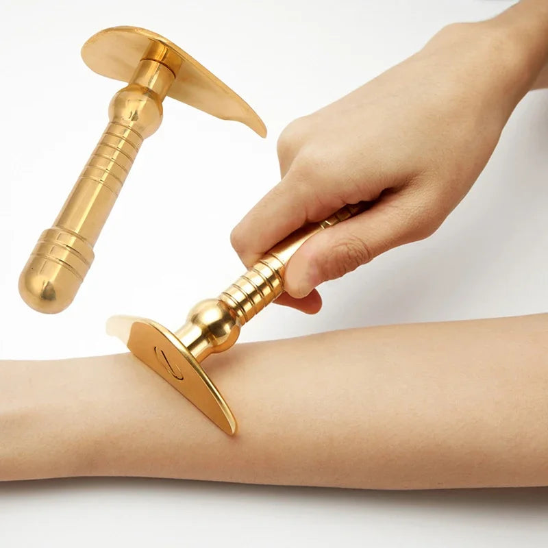 Pure Copper Meridian Massage Stick Trigger Point Body Massager Brass Meridian Scraping Board Muscle Relaxation Acupoint Pres Pen Peaceful Pleasures Health and Wellness