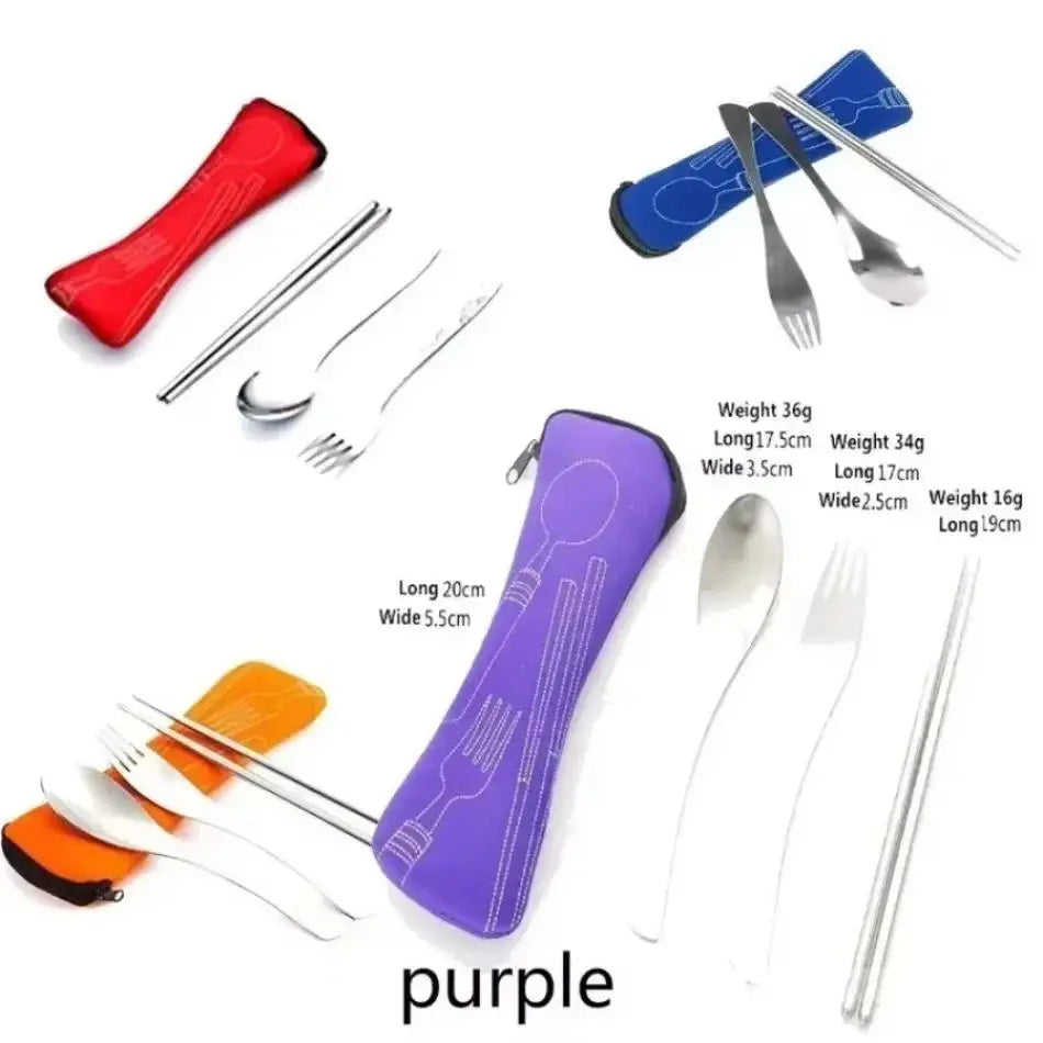 Stainless Steel Cutlery Storage Box Fork Spoon Chopsticks Portable