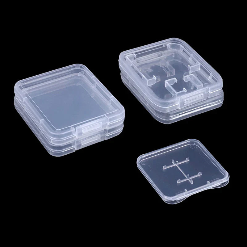 10-Pack Clear Memory Card Cases – SD, TF & CF Storage