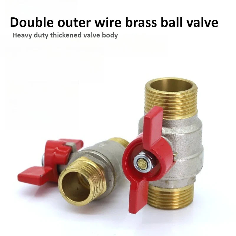 Brass Globe Valve Butterfly Handle 1/4"–3/4" Male Thread