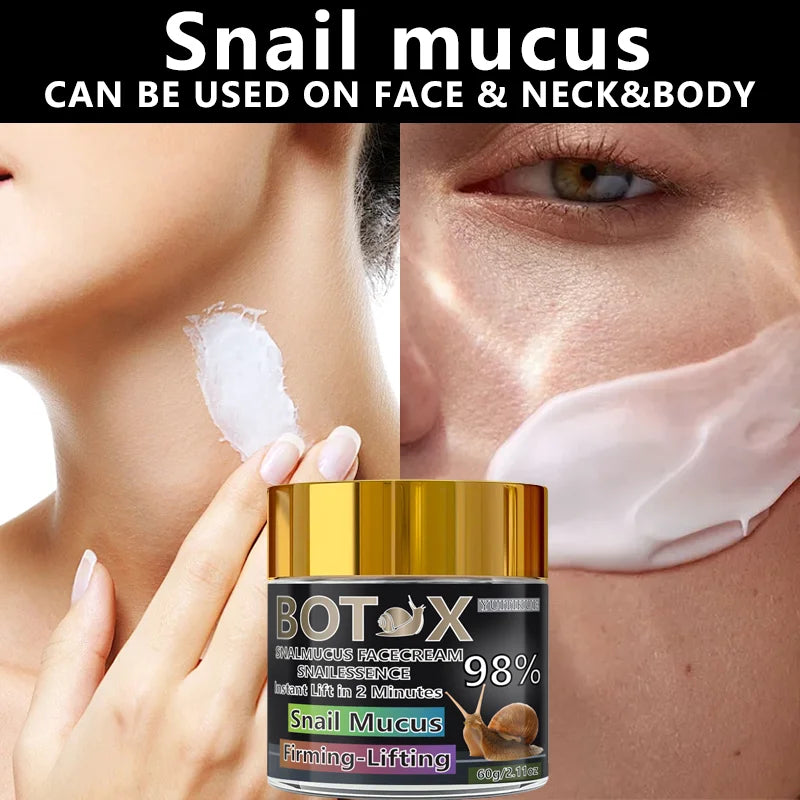 YUITIKUE Botax Snail Mucus Face Cream 60g, 98% Essence for Instant Firming & Lifting in Just 2 Minutes Peaceful Pleasures Health and Wellness