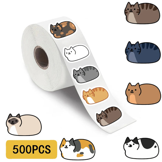 500 Kawaii Cat Stickers – Waterproof for Laptop, Phone & More Decorative Sticker Pack Peaceful Pleasures Health and Wellness 1 Set