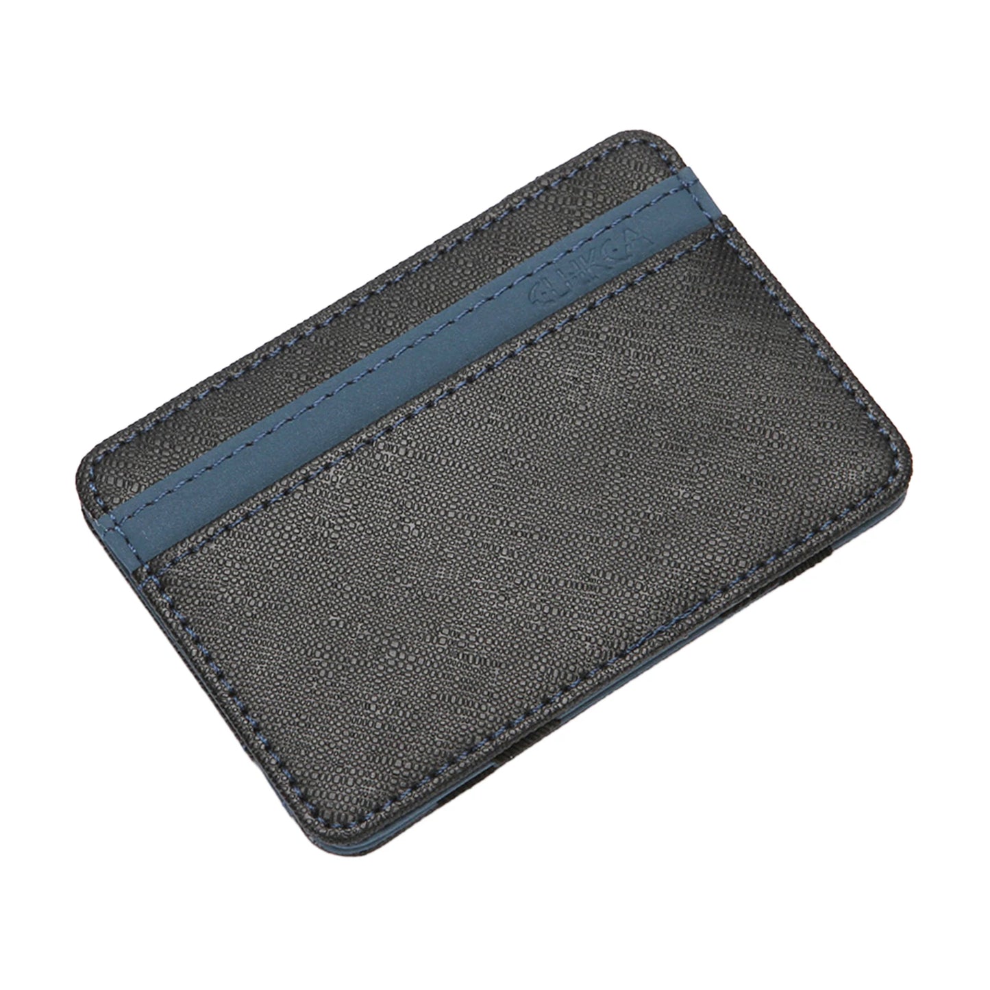 Ultra Thin Magic Card Holder Water-Resistant Durable PU Wallet for Men Women Adults Elders Peaceful Pleasures Health and Wellness Blue
