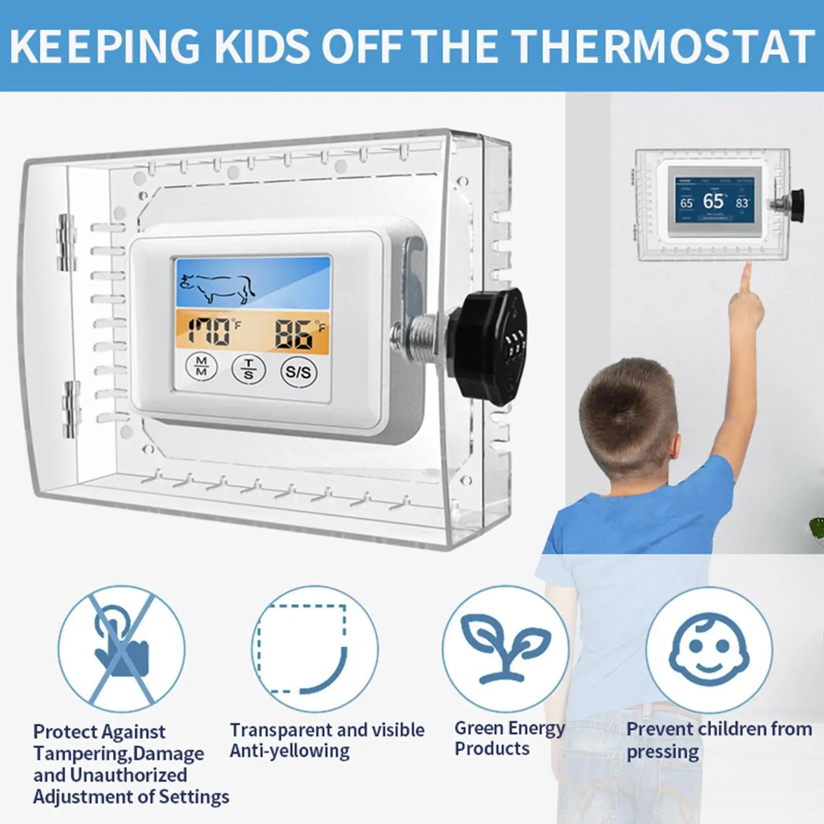 Thermostat Cover With Combination Lock Clear Protector Wall Thermostat Lock Case Cover For Home Office Restaurant Hotel School Peaceful Pleasures Health and Wellness China Mainland