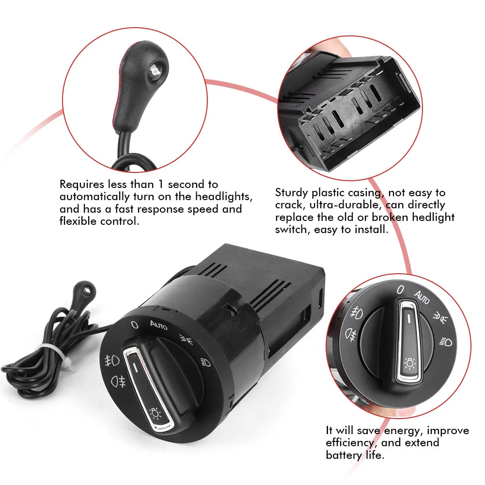 Auto Headlight Lamp Control Switch Light Sensor Module Fit VW Golf