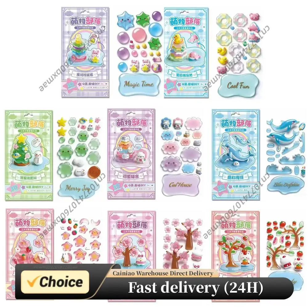 Relief Design 3D Embossed Sticker Puffy Texture Decorative Puffy Sticker Sheet Handmade DIY Creative Gift Party Favor Peaceful Pleasures Health and Wellness