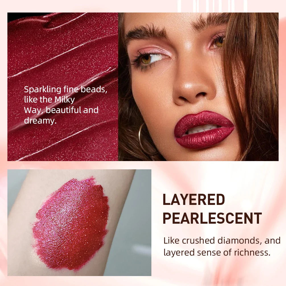 QIBEST Glitter Shimmer Lip Gloss – Waterproof Liquid Lipstick