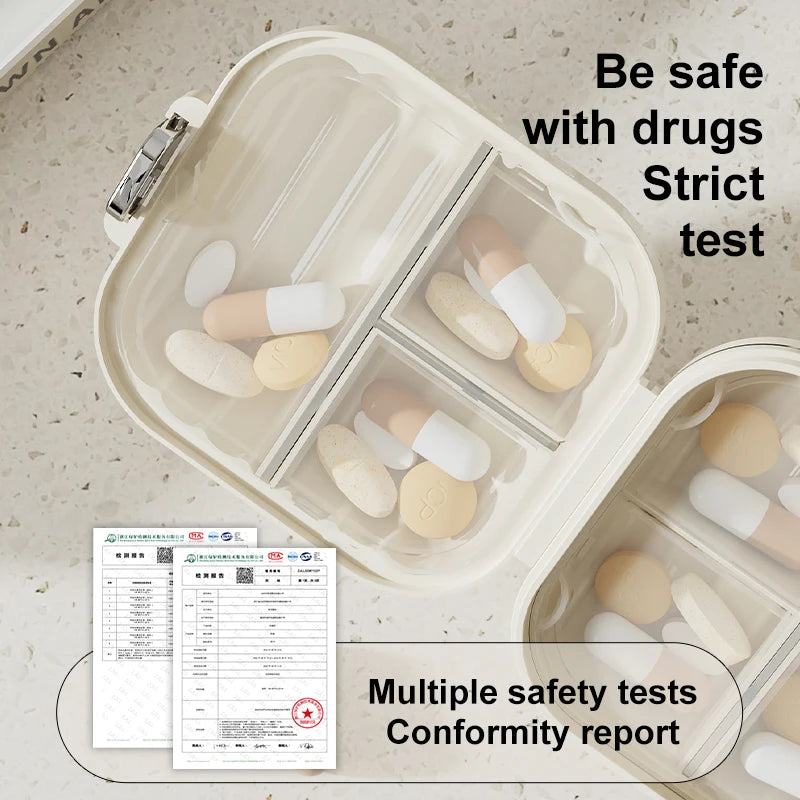 Portable Mini Pill Box, Outdoor Travel Pocket-sized Compartmentalized Pill Storage Box with Sealed Moisture-proof Design Peaceful Pleasures Health and Wellness