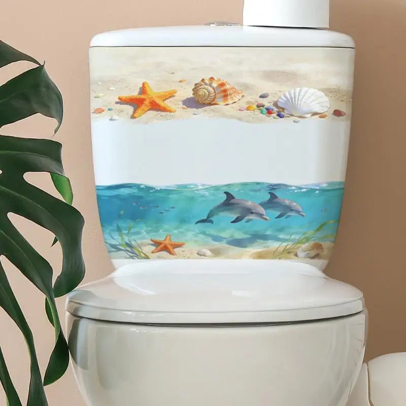 3D Ocean Wave Toilet Decal – Waterproof PVC Bathroom Sticker
