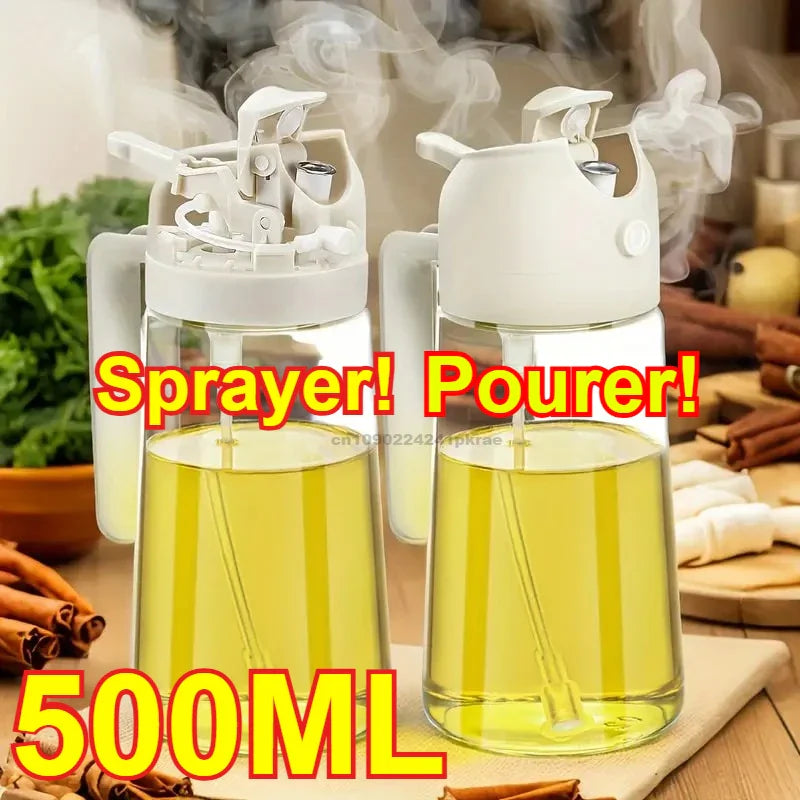 2-in-1 500ml Oil Sprayer & Dispenser Bottle | Kitchen & Air Fryer