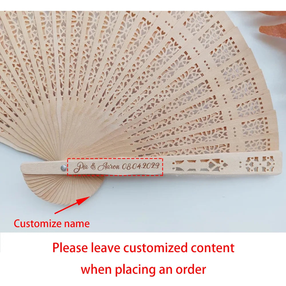 Personalized Wooden Hand Fan | Wedding & Bridal Party Favor