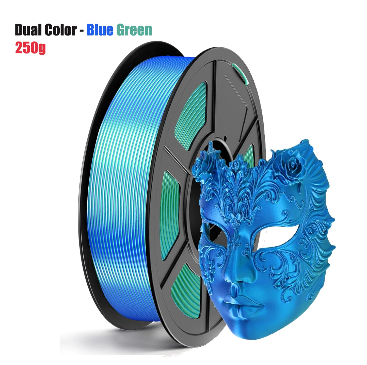 Silk Dual-Color PLA Filament 1.75mm | 2-in-1 Coextrusion FDM