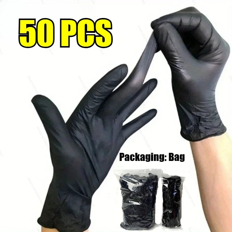 Black Disposable Nitrile Gloves Latex & Powder Free – 100 Pack