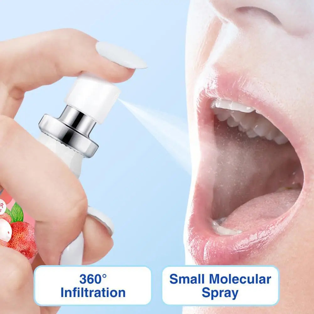 Breath Freshener Spray Fruity Flavor Lychee Watermelon 0 Sucrose 0 Alcohol 0 Preservatives Oral Care Products Breath Freshener Peaceful Pleasures Health and Wellness