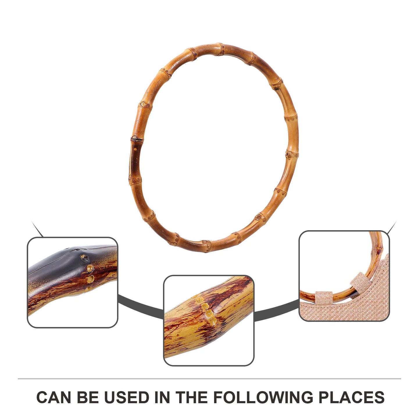 2Pcs Bamboo Purse Handles Round Bag Handle Replacement DIY Handmade Handbag Accessories DIY Bag Craft Rings Bamboo Purse Handle Peaceful Pleasures Health and Wellness