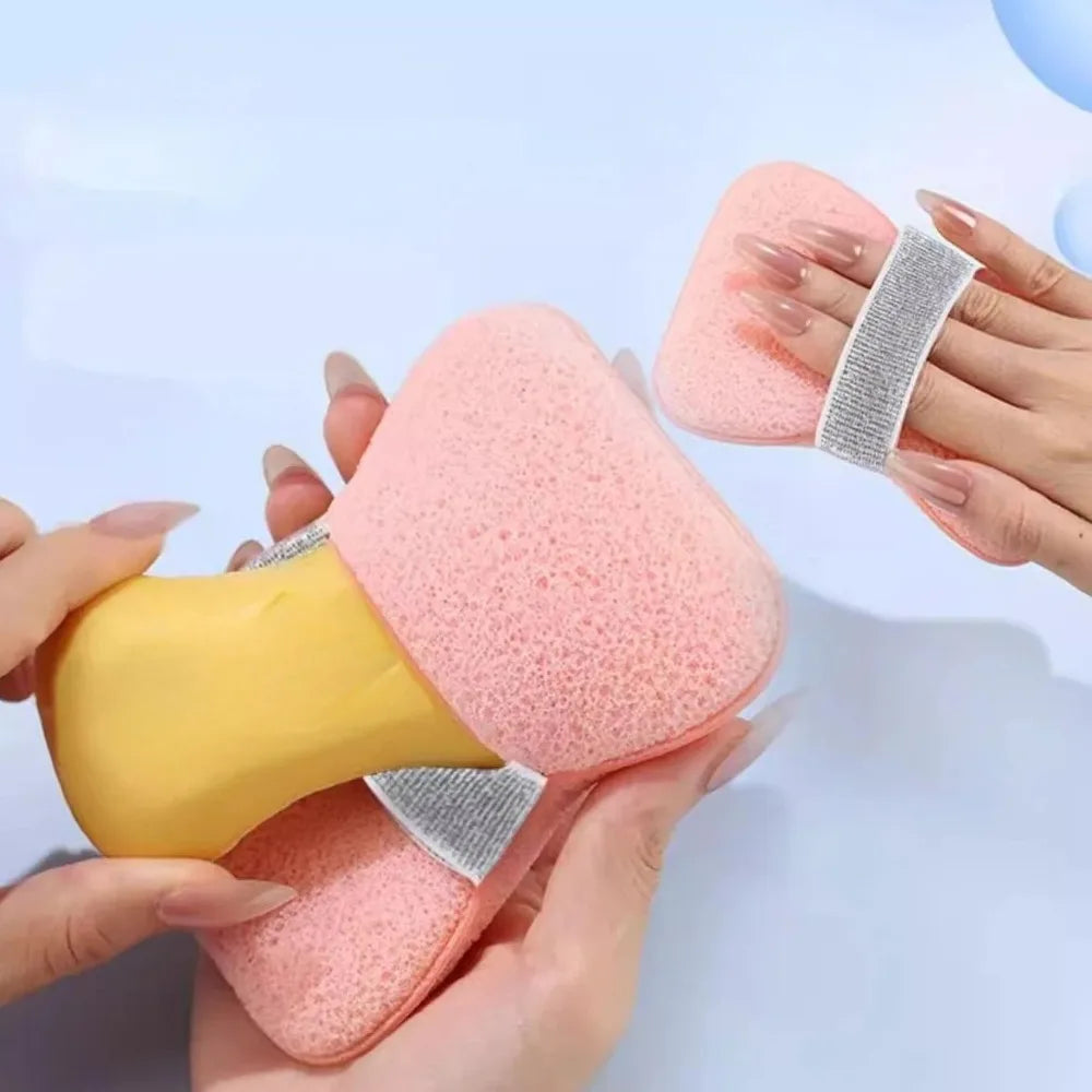 1-4PCS Color Sponge Soap Bag Bath Cleansing Foaming Net Pouch Body Exfoliating Scrubber Sponges Bathroom Nylon Soap Pocket Peaceful Pleasures Health and Wellness