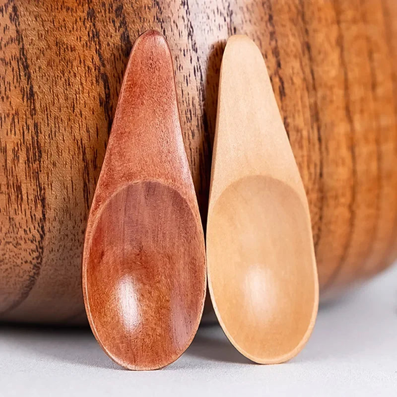 New Wood Creative Tea Spoons Short Handled Condiment Scoops Flatware Coffee Tea Small Sugar Spoons Coffee Spoons Kitchen Gadgets Peaceful Pleasures Health and Wellness