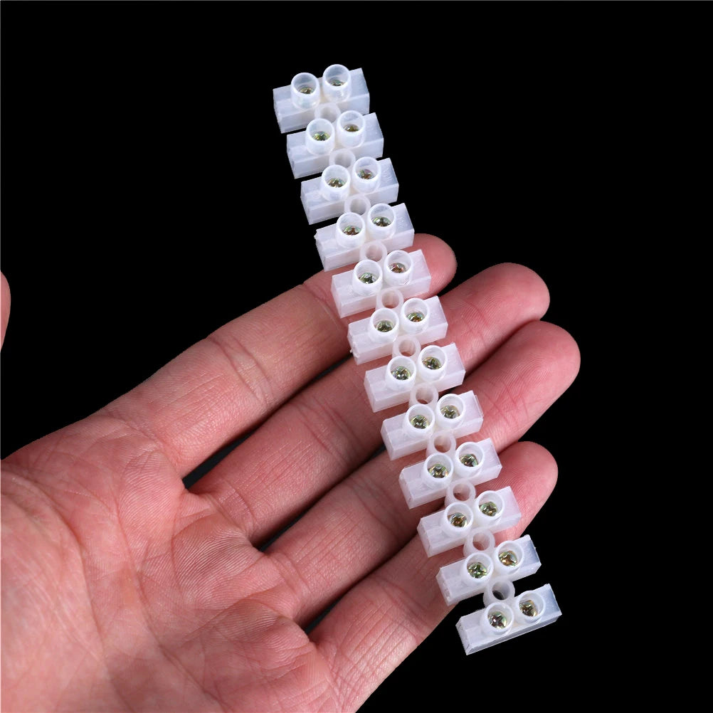 Dual Row 12-Position 10A Screw Terminal Block Wire Connector