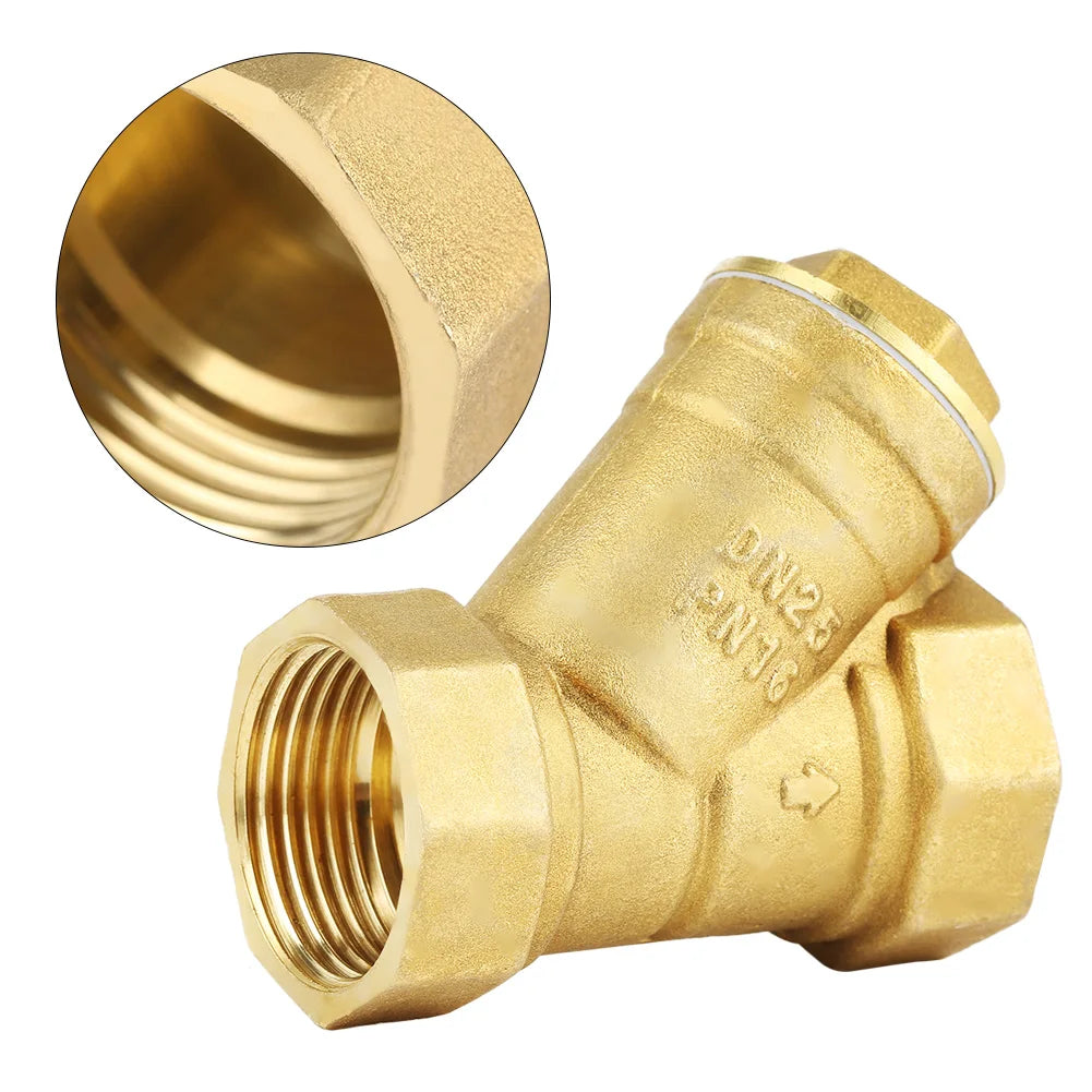 Brass Strainer Filter Valve Connector Quality Brass Durability Female Thread Strainer for Oil Water Industry Professional Use Peaceful Pleasures Health and Wellness