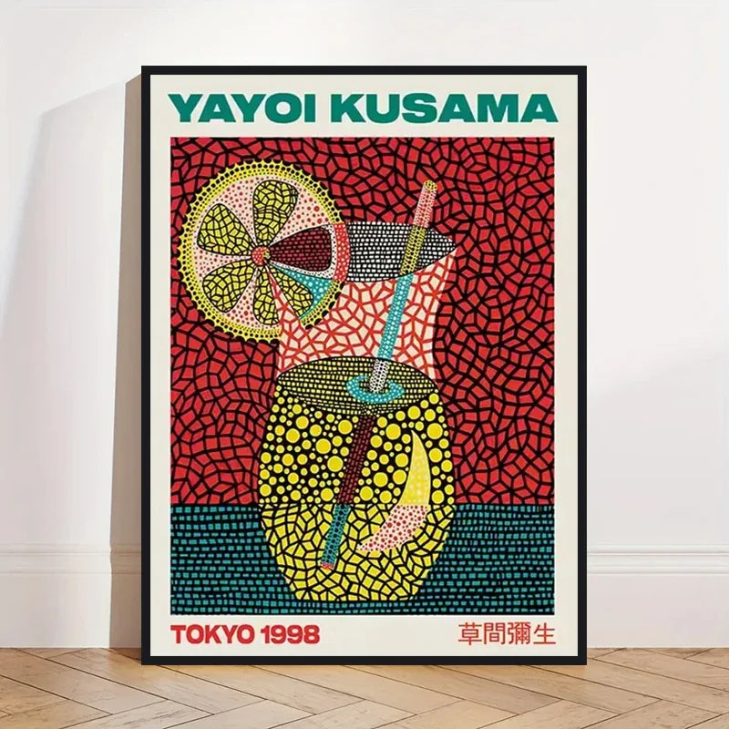 Yayoi Kusama Abstract Pumpkin Canvas Wall Art Print | Unframed
