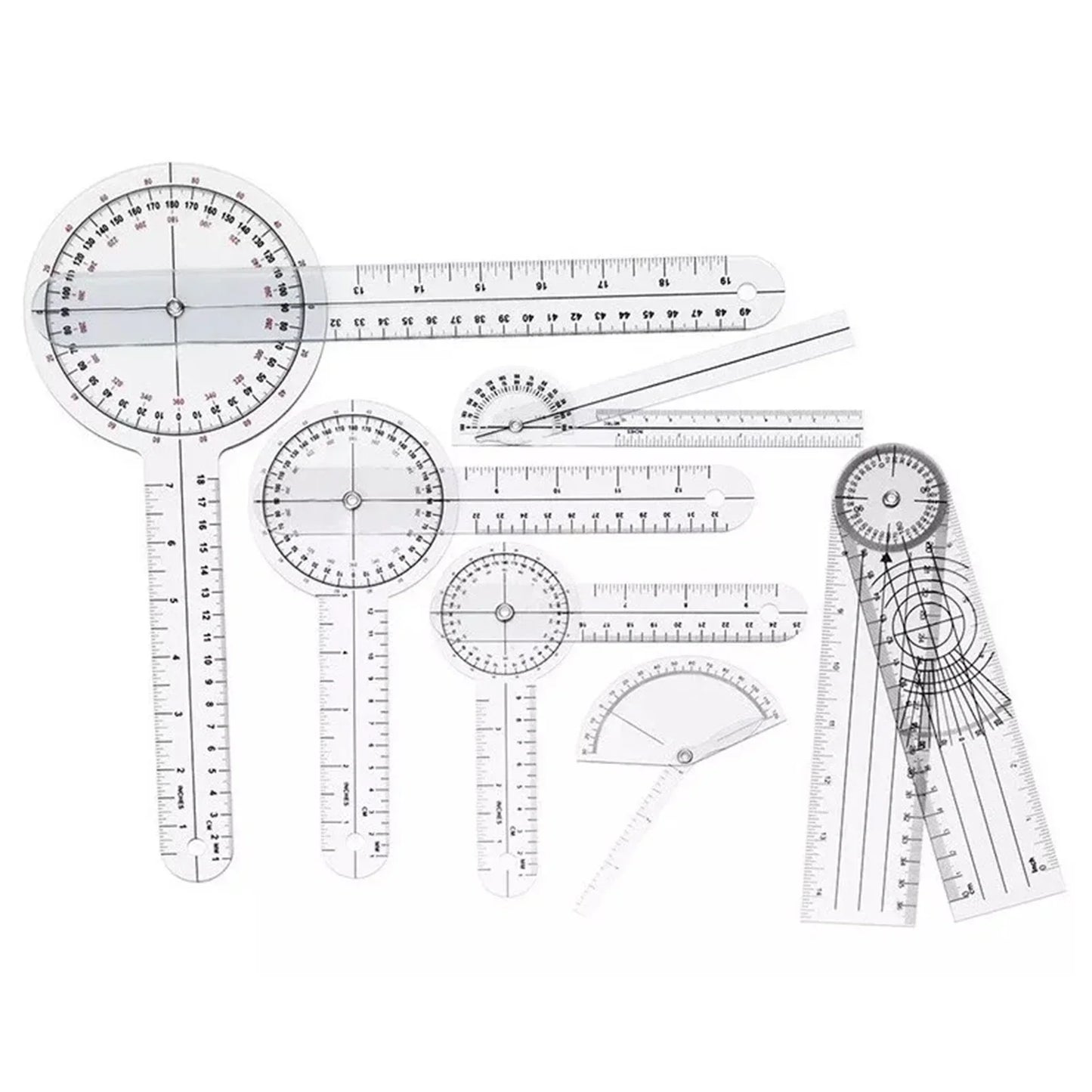Medical Goniometer PVC Transparent Clear Scale Wear Resistant Angle