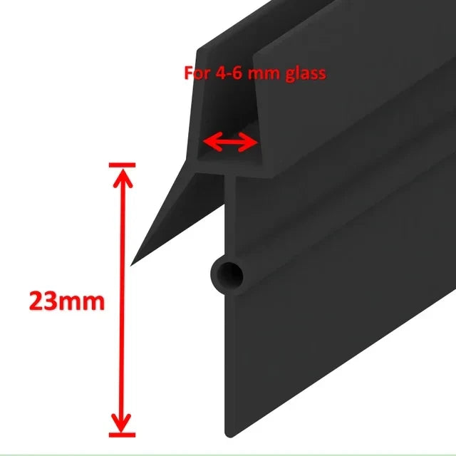 PVC Shower Door Seal Strip | 4-6mm Glass | Waterproof Glue-Free