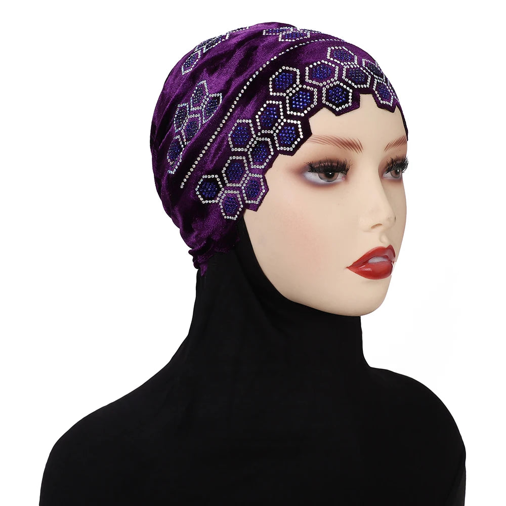 Rhinestone Headband Hijab Instant Turban Scarf | 12 Colors