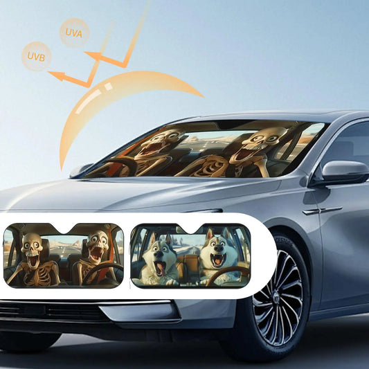 Car Sun Screen Visor Windshield Shade Foldable Shield With Suction Cup Window Covers UV Protection Summer, Fun Vehicle Accessory Peaceful Pleasures Health and Wellness