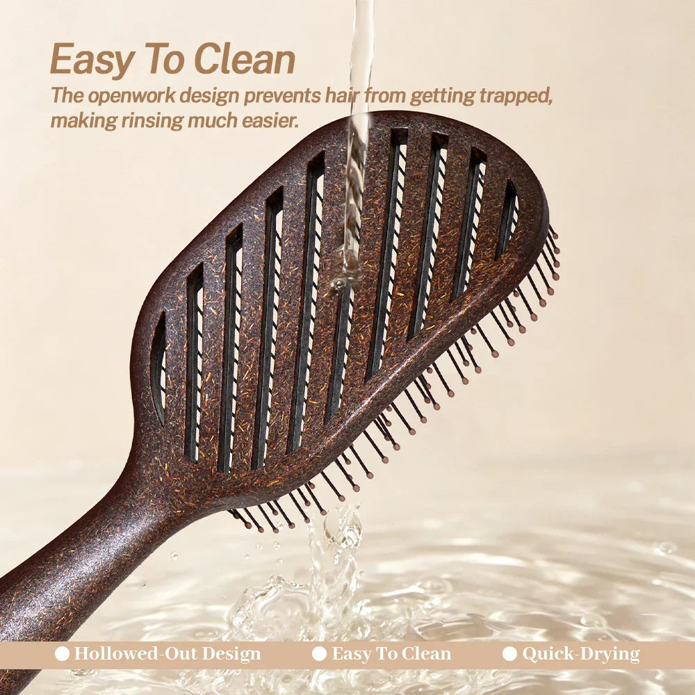 Hollow Boar Bristle Hair Brush – Detangling & Scalp Massage