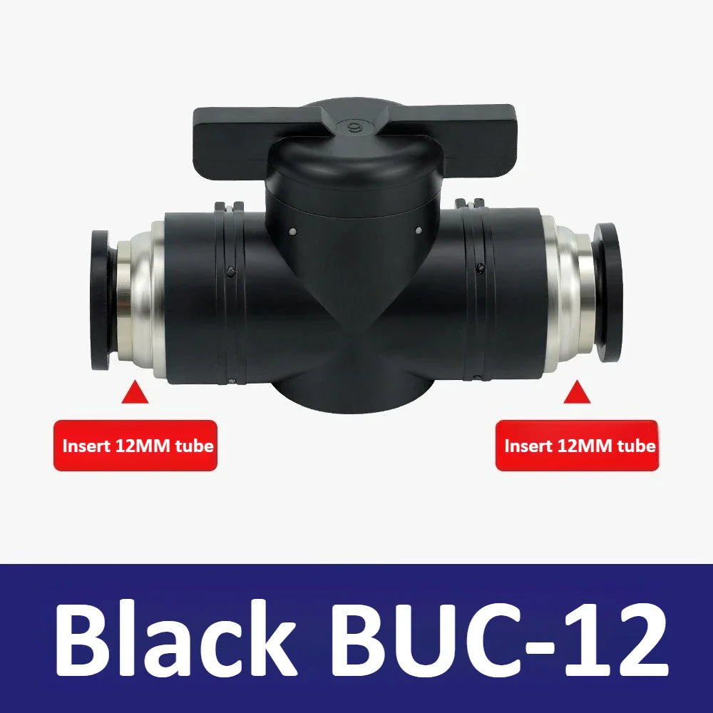 Pneumatic Ball Hand Valve Quick-Connect PU Air Pipe 4–12mm