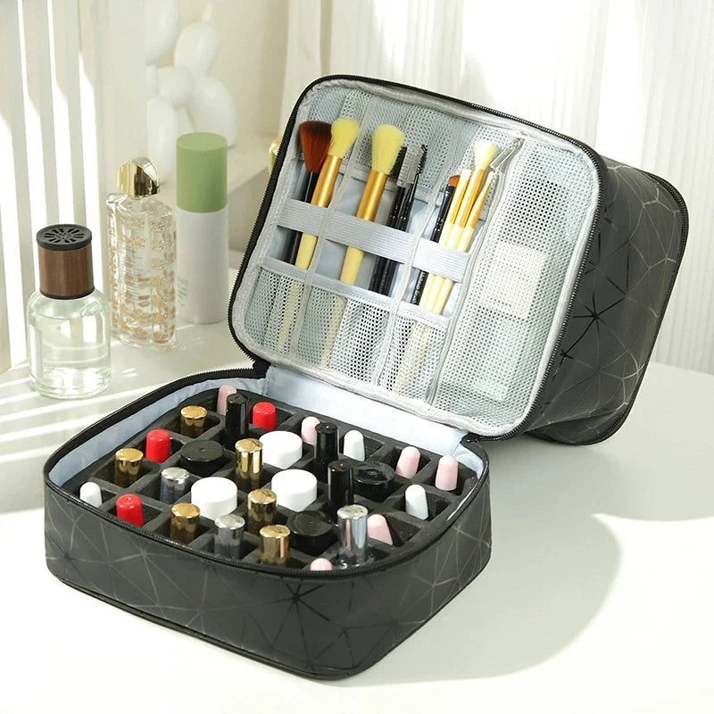 Double-Layer Nail Polish & Essential Oil Travel Organizer Bag