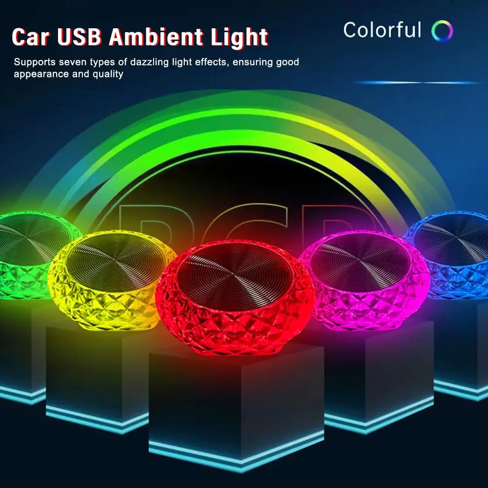 Portable Car USB Ambient Light Mini LED Decorative Atmosphere Lamps for Auto Interior Environment Light Computer Light Plug Play Peaceful Pleasures Health and Wellness