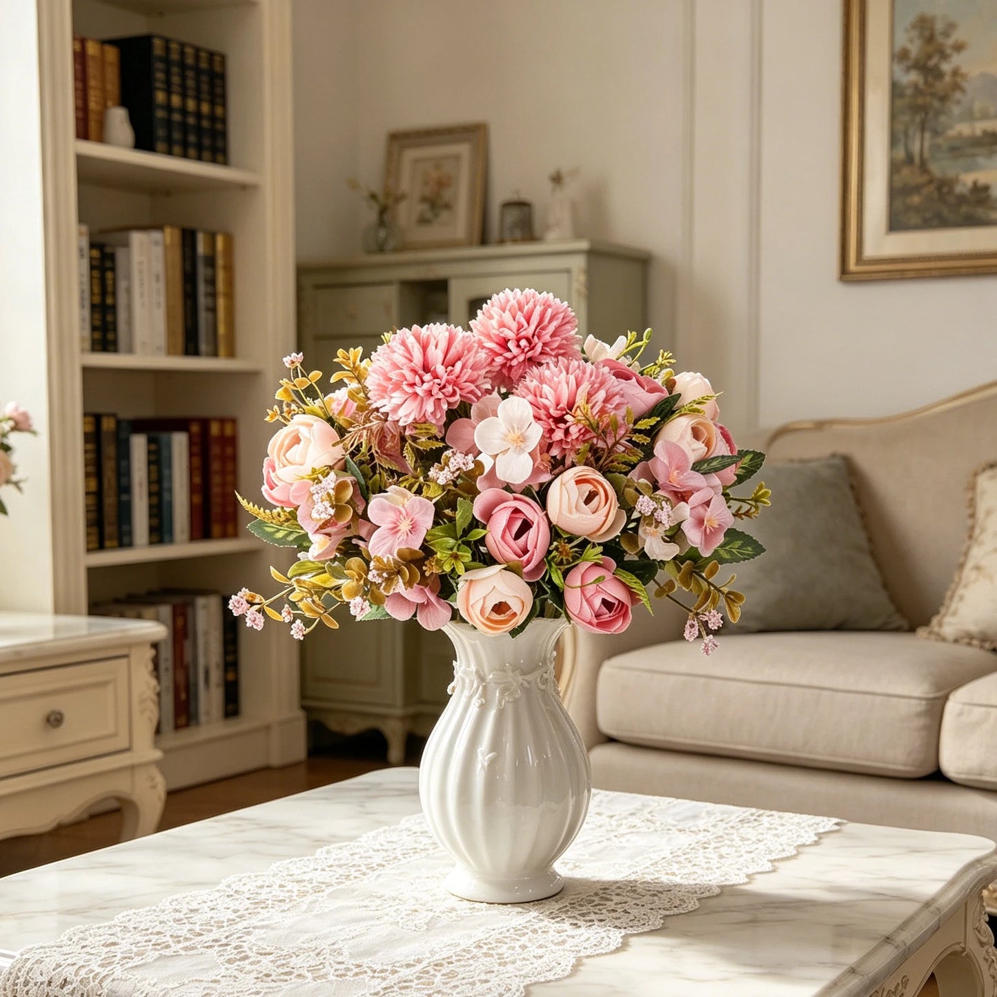Silk Tea Rose Bud Artificial Bouquet – Wedding & Home Decor