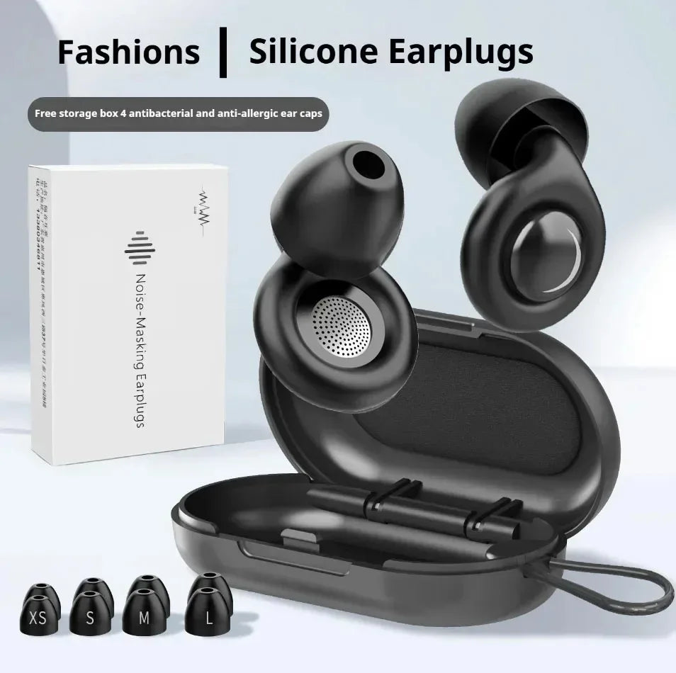 Reusable Silicone Noise Reduction Ear Plugs for Sleeping Concerts Study Travel Peaceful Pleasures Health and Wellness Black-Pro
