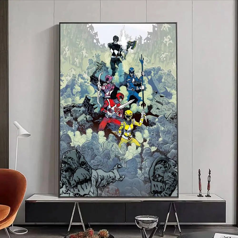 TV M-Mighty Morphin Power Rangers Poster HD art poster for home living room bar office decoration sticky, waterproof Peaceful Pleasures Health and Wellness z10 40X50cmNoframe