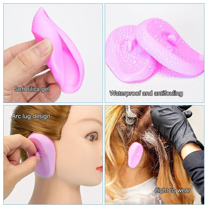 2pcs Silicone Earmuffs Ear Waterproof Salon Ear Shield Hair Coloring Ear Cover Dyeing Protector Caps Shower Styling Accessories Peaceful Pleasures Health and Wellness