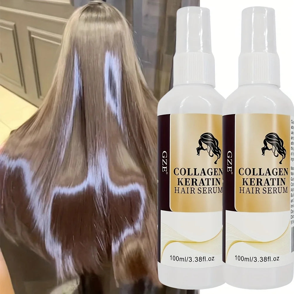 GZE Collagen Keratin Hair Serum 2-Pack | Repair & Hydrate