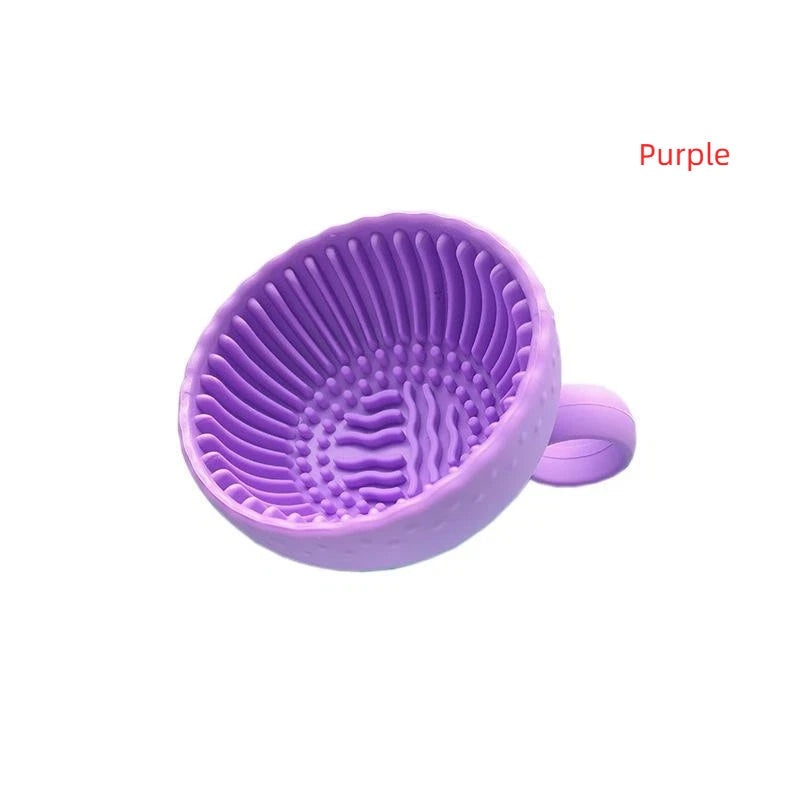 Non-Slip Silicone Makeup Brush Cleaning Bowl & Scrubber
