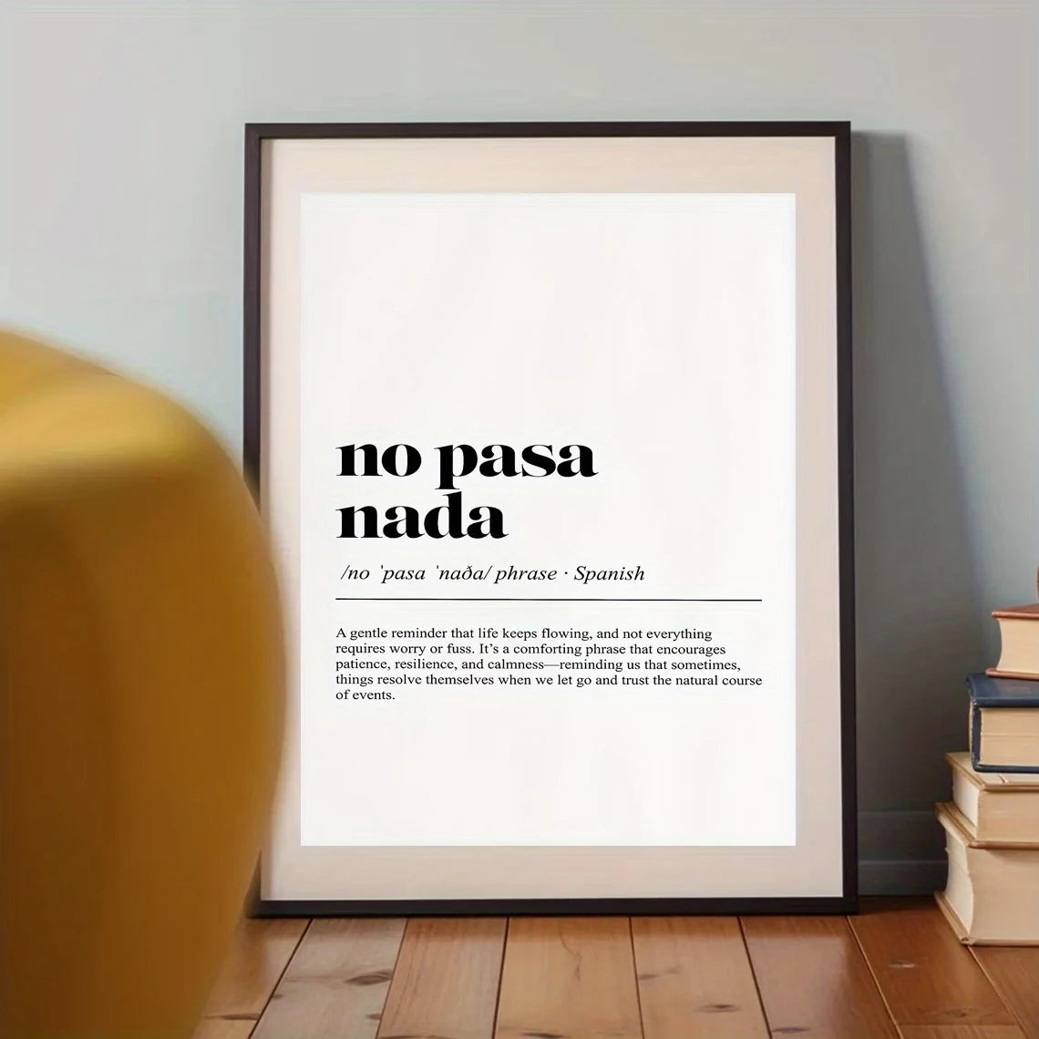 No Pasa Nada Typography Canvas Wall Art Print | Home Decor