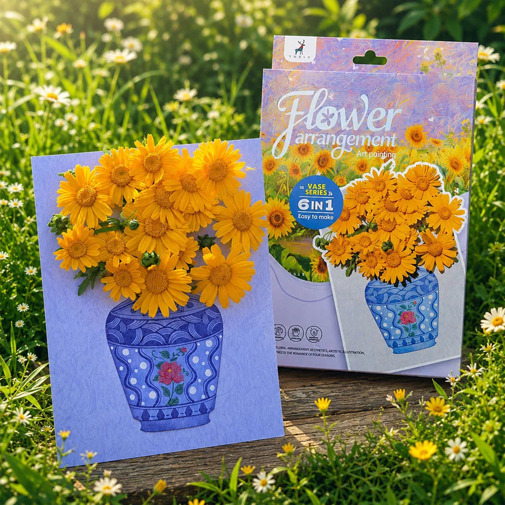 Flower Cutting Cardboard Girl Poking Fun Handmade DIY Homemade Card