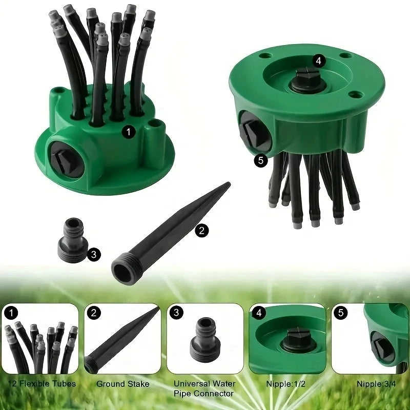360° Rotating Garden Sprinkler – Adjustable Lawn Watering Tool