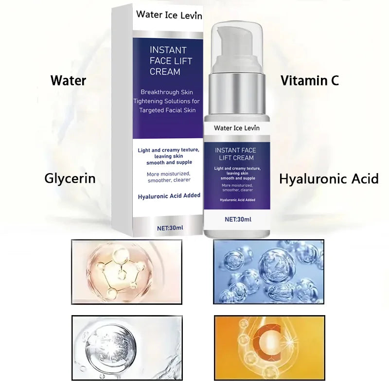 Instant Face Lift Cream with Hyaluronic Acid | Skin Tightening 30ml Peaceful Pleasures Health and Wellness