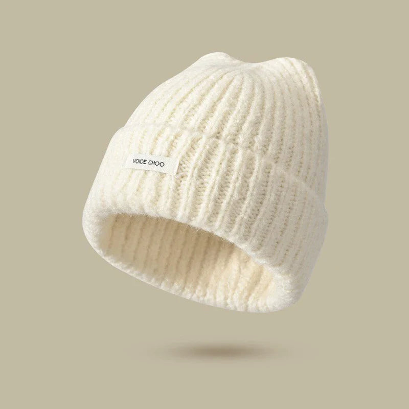 Cat Ear Knitted Beanie – Korean Style Winter Hat for Women