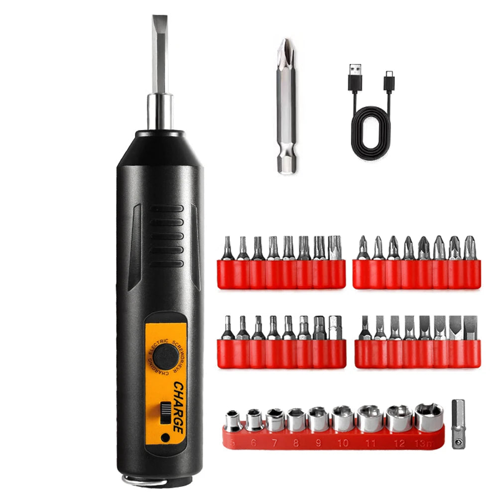 Multifunctional Electric Screwdriver Set USB Charging Electronic Repairing Tool Set for Mobilephones Computers Home Appliances Peaceful Pleasures Health and Wellness C
