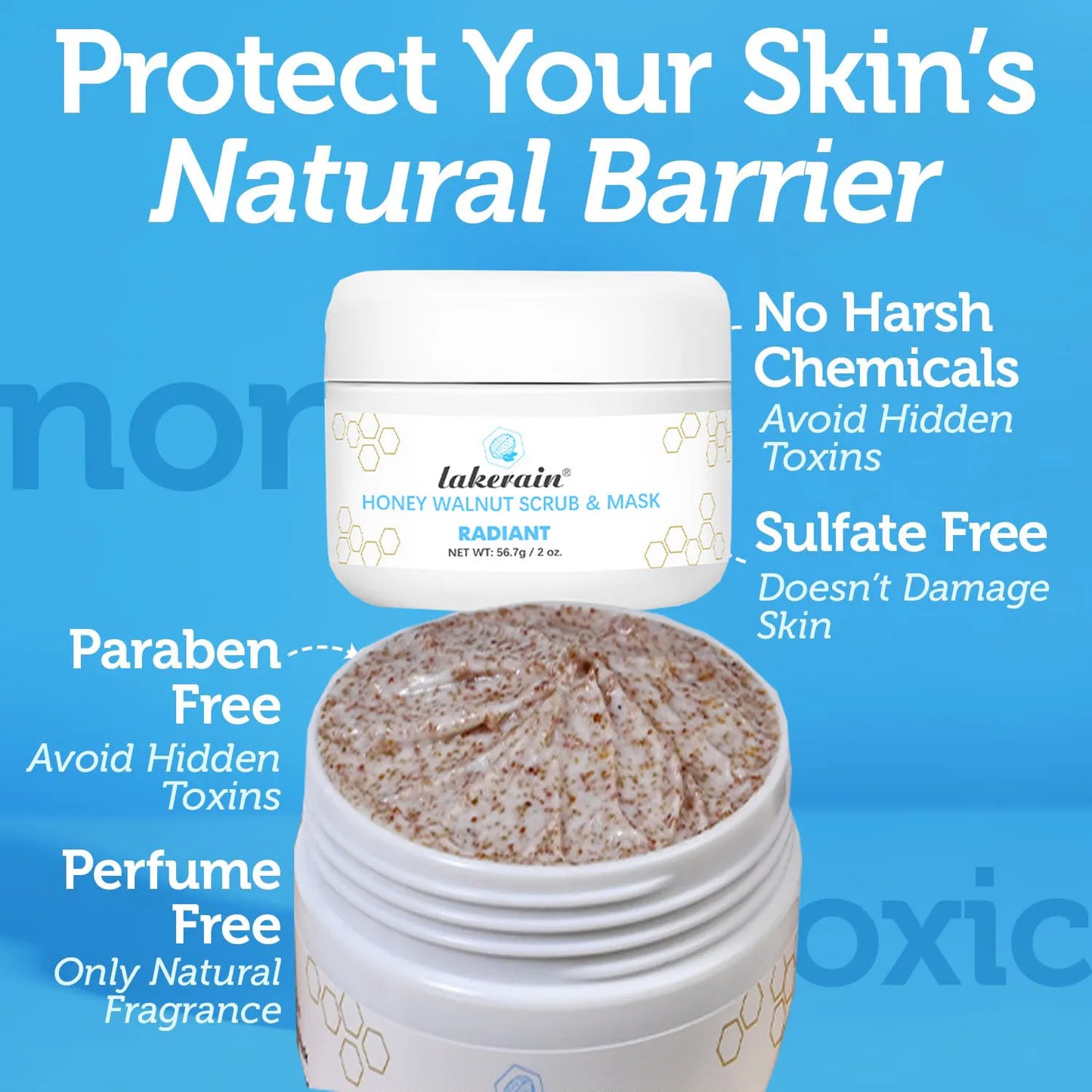 Facial Scrub & Face Exfoliator - Spa Quality Exfoliating Mask with Manuka Honey Plus Walnut for Blackheads, Buildup, Wrinkles Peaceful Pleasures Health and Wellness