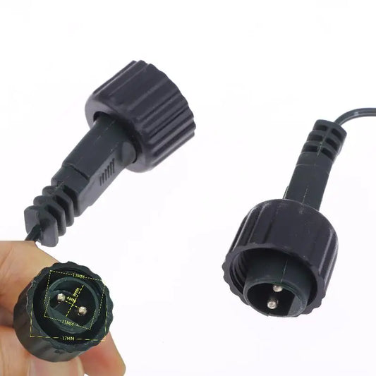 Outdoor Solar Light Waterproof Extension Cable For Solar Panel 2Pin LED Connector Male 2 Meters Black 2Pin Plug Connector Wire Peaceful Pleasures Health and Wellness
