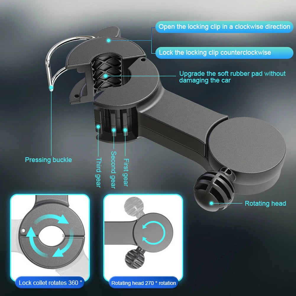 Car Fan 360° 3-speed Car seat Back Cooling Fan USB Charge Dual Head Fan Adjustable Rotation Neck Cooler for Car Home Accessories Peaceful Pleasures Health and Wellness